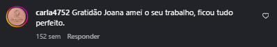 Feedback de carla4752 no Instagram