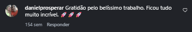 Feedback de danielprosperar no Instagram